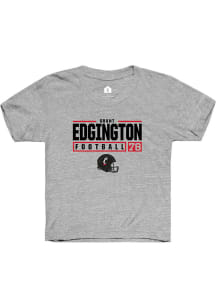 Grant Edgington  Rally Cincinnati Bearcats Youth Grey NIL Stacked Box Short Sleeve T-Shirt