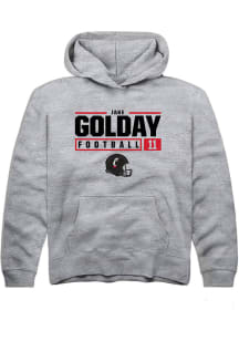 Jake Golday  Rally Cincinnati Bearcats Youth Grey NIL Stacked Box Long Sleeve Hoodie