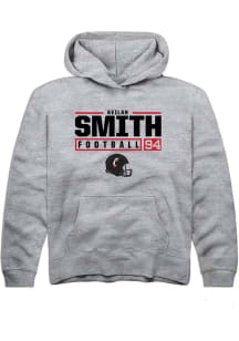 Keilan Smith  Rally Cincinnati Bearcats Youth Grey NIL Stacked Box Long Sleeve Hoodie