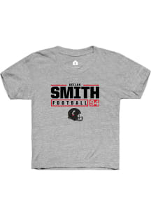 Keilan Smith  Rally Cincinnati Bearcats Youth Grey NIL Stacked Box Short Sleeve T-Shirt