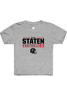 Quinn Staten  Rally Cincinnati Bearcats Youth Grey NIL Stacked Box Short Sleeve T-Shirt