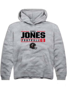 Samaj Jones  Rally Cincinnati Bearcats Youth Grey NIL Stacked Box Long Sleeve Hoodie