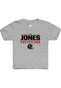 Samaj Jones  Rally Cincinnati Bearcats Youth Grey NIL Stacked Box Short Sleeve T-Shirt