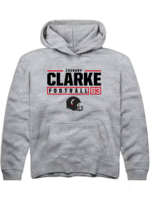 Zachary Clarke  Rally Cincinnati Bearcats Youth Grey NIL Stacked Box Long Sleeve Hoodie