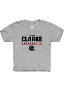 Zachary Clarke  Rally Cincinnati Bearcats Youth Grey NIL Stacked Box Short Sleeve T-Shirt