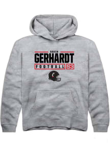 Gavin Gerhardt  Rally Cincinnati Bearcats Youth Grey NIL Stacked Box Long Sleeve Hoodie