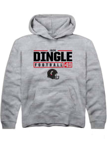 Jack Dingle  Rally Cincinnati Bearcats Youth Grey NIL Stacked Box Long Sleeve Hoodie