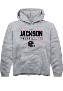 Rob Jackson  Rally Cincinnati Bearcats Youth Grey NIL Stacked Box Long Sleeve Hoodie