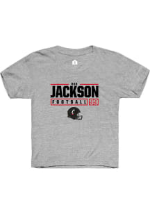 Rob Jackson  Rally Cincinnati Bearcats Youth Grey NIL Stacked Box Short Sleeve T-Shirt
