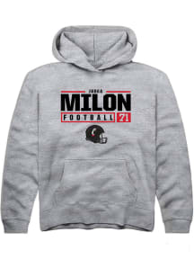 Judea Milon  Rally Cincinnati Bearcats Youth Grey NIL Stacked Box Long Sleeve Hoodie