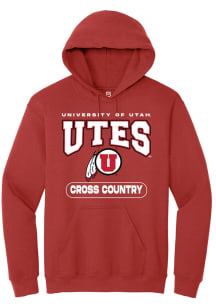 Summit Sportswear Utah Utes Mens Red Cross Country Long Sleeve Hoodie