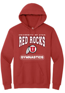 Summit Sportswear Utah Utes Mens Red Gymnastics Long Sleeve Hoodie