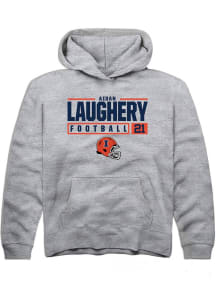 Aidan Laughery  Rally Illinois Fighting Illini Youth Grey NIL Stacked Box Long Sleeve Hoodie