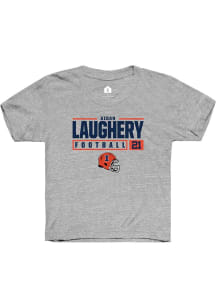 Aidan Laughery  Rally Illinois Fighting Illini Youth Grey NIL Stacked Box Short Sleeve T-Shirt