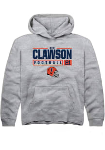 Ben Clawson  Rally Illinois Fighting Illini Youth Grey NIL Stacked Box Long Sleeve Hoodie