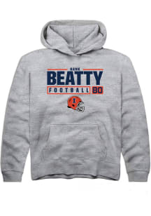 Hank Beatty  Rally Illinois Fighting Illini Youth Grey NIL Stacked Box Long Sleeve Hoodie