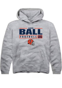 Aaron Ball  Rally Illinois Fighting Illini Youth Grey NIL Stacked Box Long Sleeve Hoodie