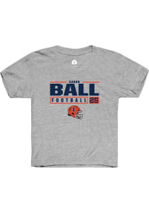 Aaron Ball  Rally Illinois Fighting Illini Youth Grey NIL Stacked Box Short Sleeve T-Shirt