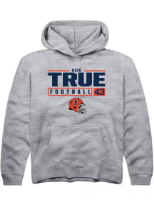 Nick True  Rally Illinois Fighting Illini Youth Grey NIL Stacked Box Long Sleeve Hoodie