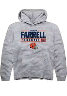 Patrick Farrell  Rally Illinois Fighting Illini Youth Grey NIL Stacked Box Long Sleeve Hoodie