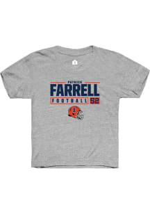 Patrick Farrell  Rally Illinois Fighting Illini Youth Grey NIL Stacked Box Short Sleeve T-Shirt