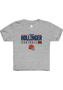 Tanner Hollinger  Rally Illinois Fighting Illini Youth Grey NIL Stacked Box Short Sleeve T-Shirt
