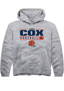 Torrie Cox  Rally Illinois Fighting Illini Youth Grey NIL Stacked Box Long Sleeve Hoodie