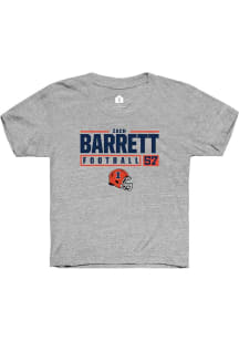 Zach Barrett  Rally Illinois Fighting Illini Youth Grey NIL Stacked Box Short Sleeve T-Shirt
