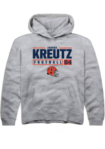 Joshua Kreutz  Rally Illinois Fighting Illini Youth Grey NIL Stacked Box Long Sleeve Hoodie