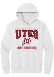 Summit Sportswear Utah Utes Mens White Womens Swim and Dive Long Sleeve Hoodie