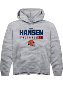 Lane Hansen  Rally Illinois Fighting Illini Youth Grey NIL Stacked Box Long Sleeve Hoodie