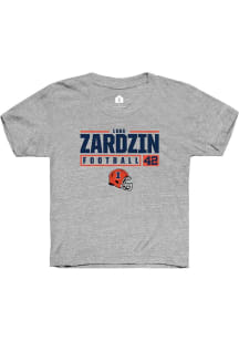 Luke Zardzin  Rally Illinois Fighting Illini Youth Grey NIL Stacked Box Short Sleeve T-Shirt