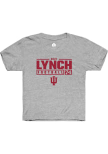 Bray Lynch  Rally Indiana Hoosiers Youth Grey NIL Stacked Box Short Sleeve T-Shirt