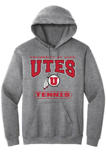 Summit Sportswear Utah Utes Mens Grey Tennis Long Sleeve Hoodie