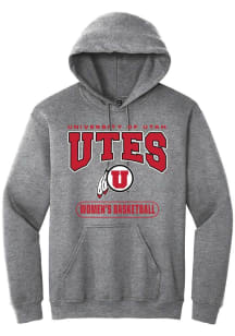 Summit Sportswear Utah Utes Mens Grey Womens Basketball Long Sleeve Hoodie