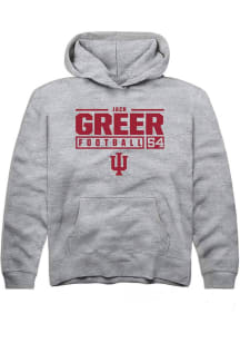 Jack Greer  Rally Indiana Hoosiers Youth Grey NIL Stacked Box Long Sleeve Hoodie
