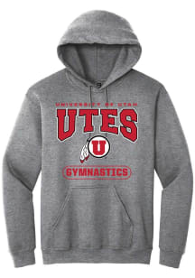 Summit Sportswear Utah Utes Mens Grey Gymnastics Long Sleeve Hoodie