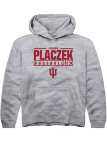 Joshua Placzek  Rally Indiana Hoosiers Youth Grey NIL Stacked Box Long Sleeve Hoodie