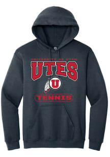 Summit Sportswear Utah Utes Mens Charcoal Tennis Long Sleeve Hoodie