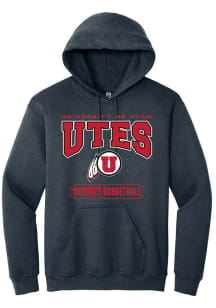 Summit Sportswear Utah Utes Mens Charcoal Womens Basketball Long Sleeve Hoodie