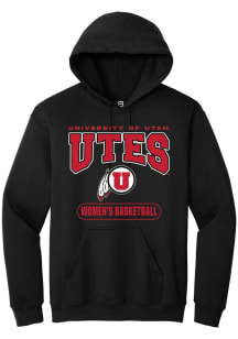 Summit Sportswear Utah Utes Mens Black Womens Basketball Long Sleeve Hoodie