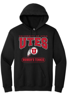 Summit Sportswear Utah Utes Mens Black Womens Tennis Long Sleeve Hoodie