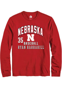 Ryan Harrahill  Nebraska Cornhuskers Red Rally NIL Arch Logo Long Sleeve T Shirt