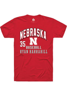 Ryan Harrahill  Nebraska Cornhuskers Red Rally NIL Arch Logo Short Sleeve T Shirt