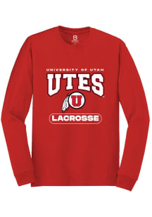 Summit Sportswear Utah Utes Red Lacrosse Long Sleeve T Shirt