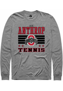 Jack Anthrop  Ohio State Buckeyes Grey Rally NIL Striped Long Sleeve T Shirt