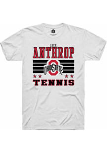 Jack Anthrop  Ohio State Buckeyes White Rally NIL Striped Short Sleeve T Shirt