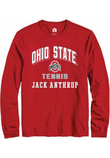 Jack Anthrop  Ohio State Buckeyes Red Rally NIL Arch Logo Long Sleeve T Shirt
