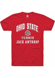 Jack Anthrop  Ohio State Buckeyes Red Rally NIL Arch Logo Short Sleeve T Shirt