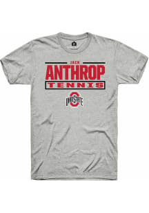 Jack Anthrop  Ohio State Buckeyes Ash Rally NIL Stacked Box Short Sleeve T Shirt